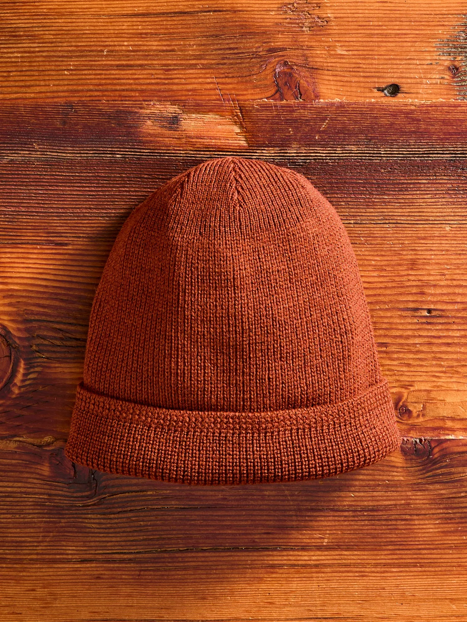 Wool Knit Watch Cap in Tobacco